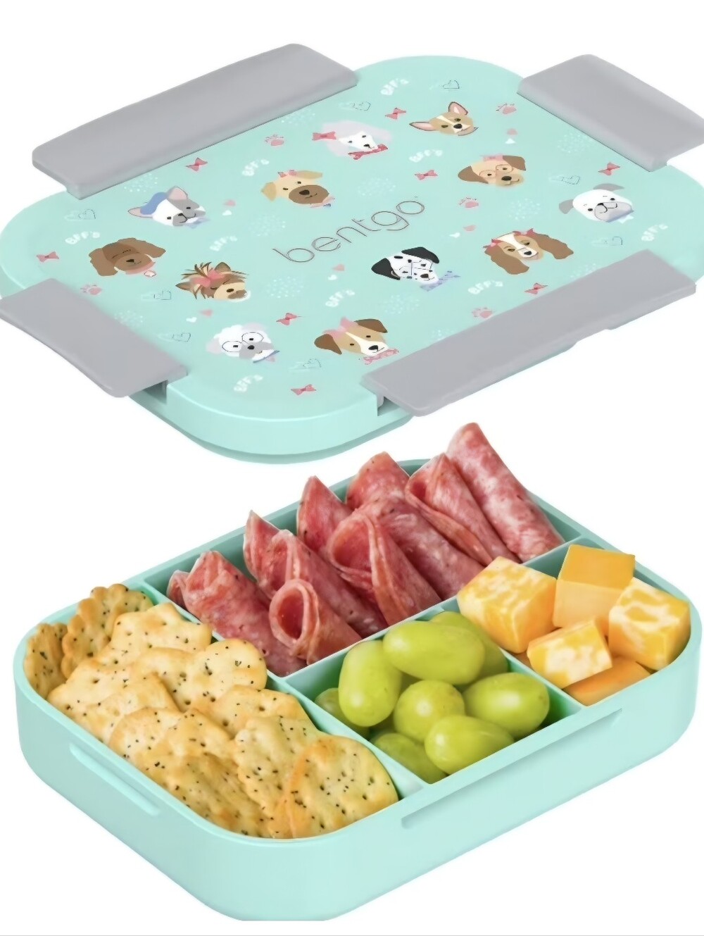 Bentgo Kids Prints Leak-Proof, 5-Compartment Snap Lunch Box  (  Puppy Love )